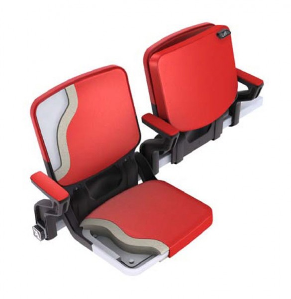 AF Box seat 908 red padded cutaway
