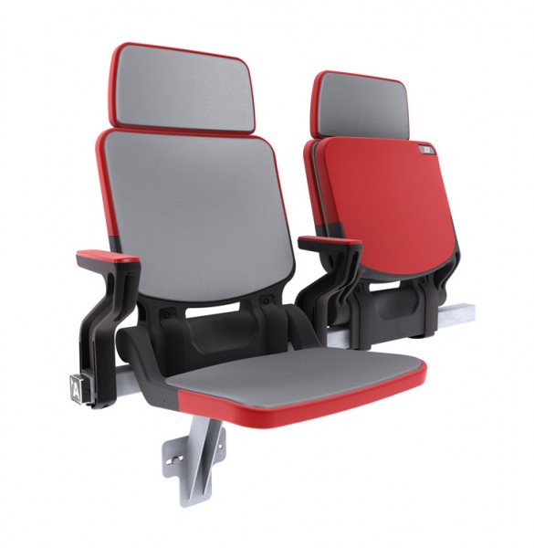AF Box seat 908 red padded with backrest