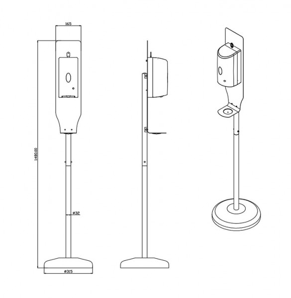 AF Touch Free Sanitation Dispenser Dims web