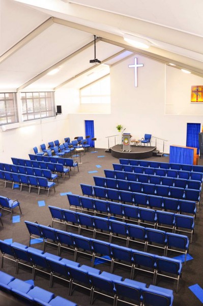 Alloyfold Church chair beam NewLynn Salvation Army AKL 2019 2944