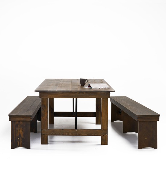 Farmhouse Table Benches Front Web